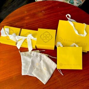 Kendra Scott packaging lot 3 boxes 2 bags 3 drawstring bags 2 bows